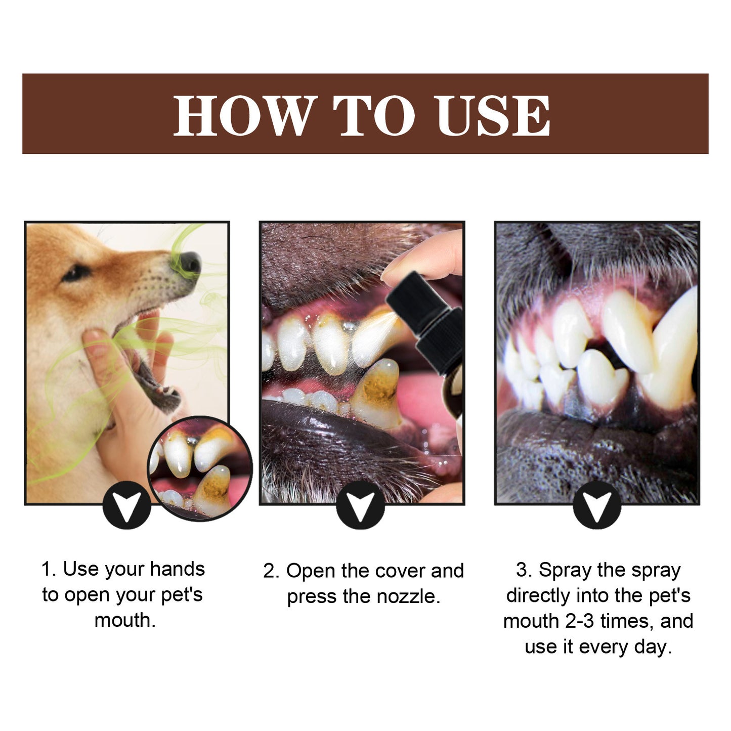 Pet Teeth Cleaning Spray Tooth Stains Remove Oral Cavity